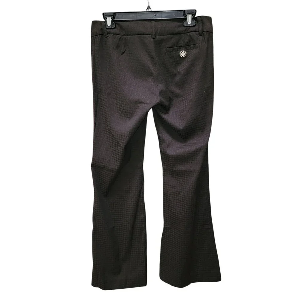 Rampage Womens Size 7 Black Houndstooth Dress Pants - Picture 2 of 4